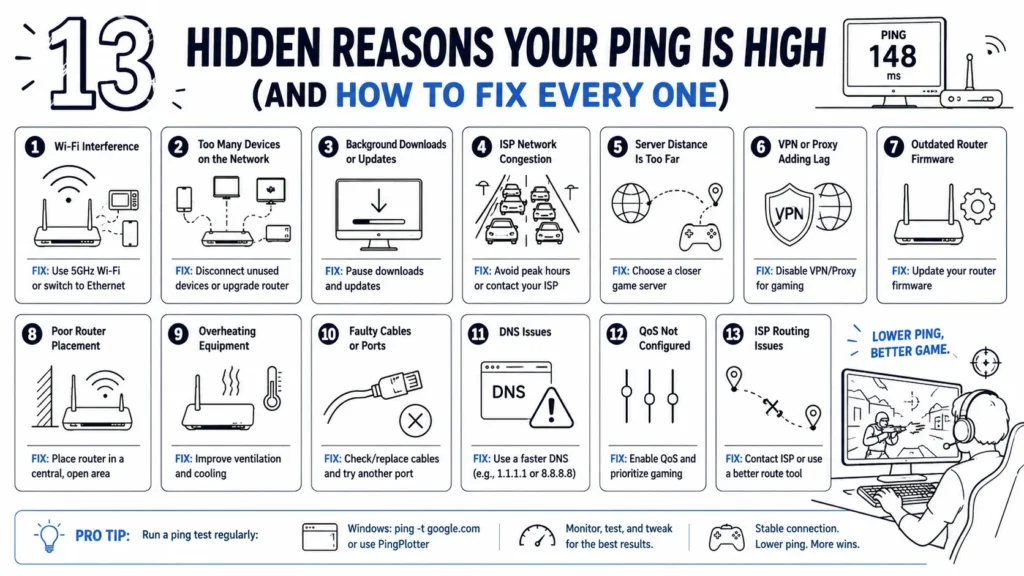 lower ping better game