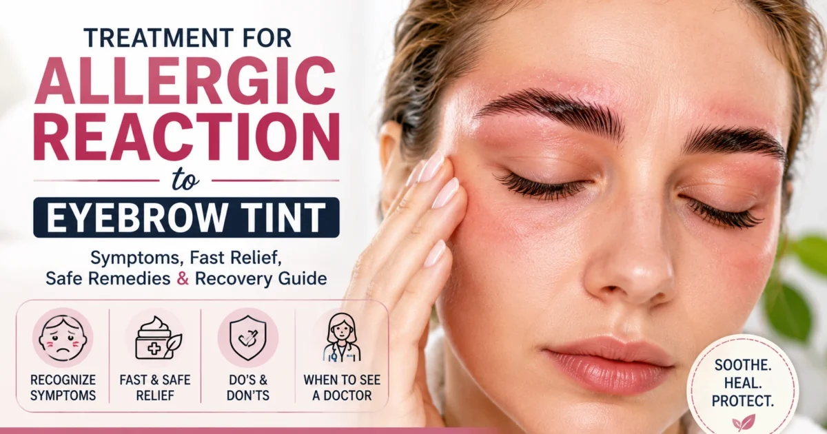 Allergic reaction eyebrow tint guide