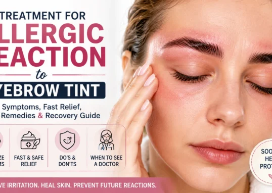 Allergic reaction eyebrow tint guide