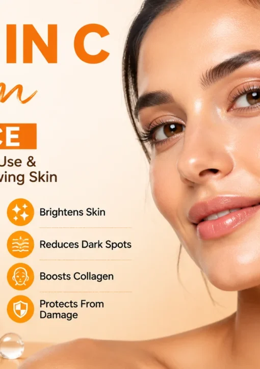 Glowing skin with vitamin C serum